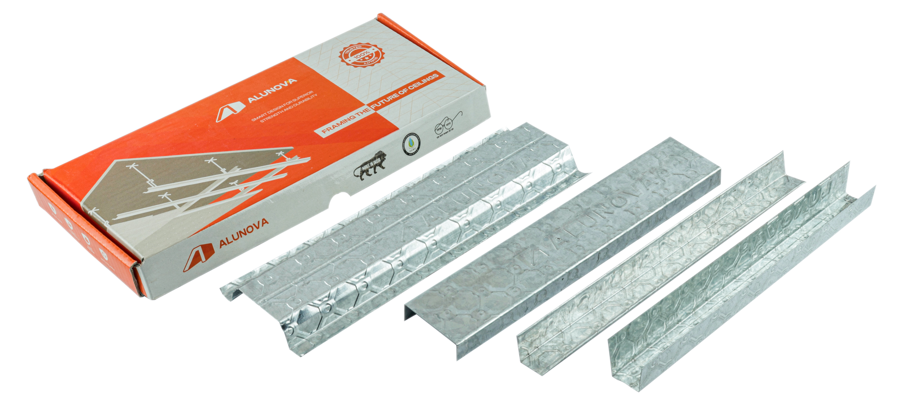 Alunova galvanised steel ceiling channel sections